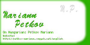 mariann petkov business card